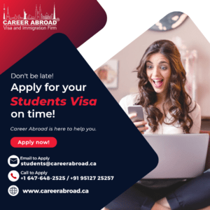 dont be late, apply for your students visa on time!